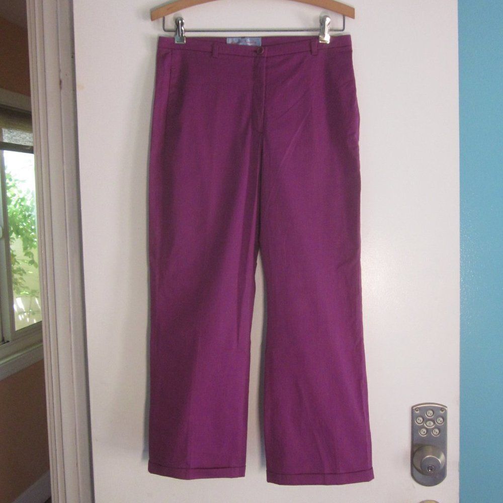 Angeline Kingsley Womens Sz 6 / 38 Cropped Summer Straight Leg Pink Cotton Pants
